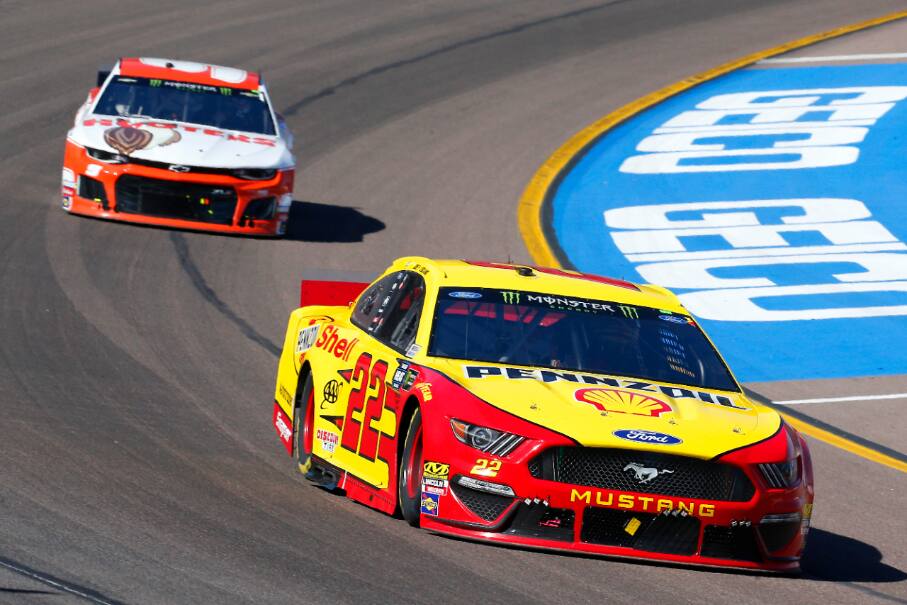 Team Penske’s Joey Logano was 10th. Team Penske’s Joey Logano was 10th.
